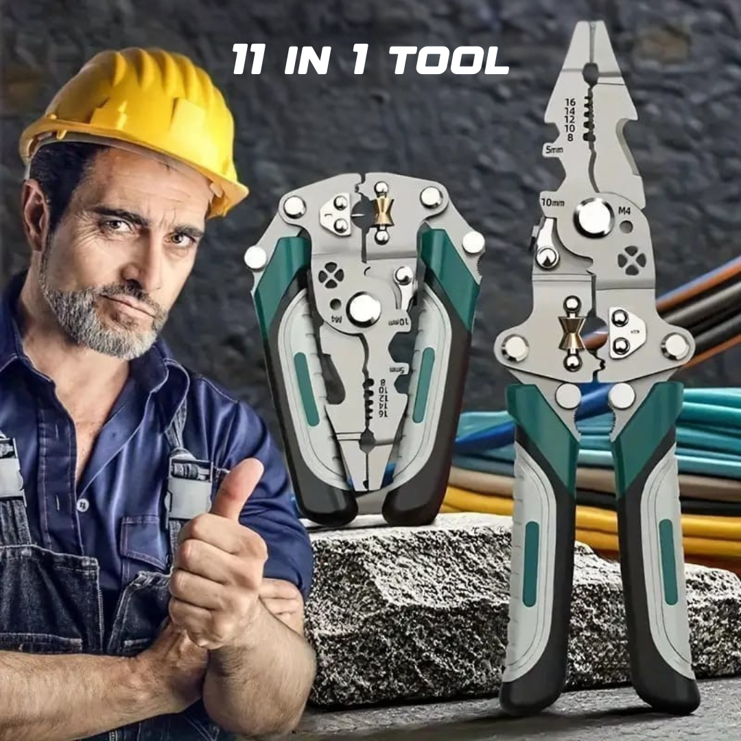 Multifunctional Wire Stripper Pliers - Stainless Steel Ergonomic Grip, No Assembly Required, Portable Cable Stripper & Crimper Tool for Electricians