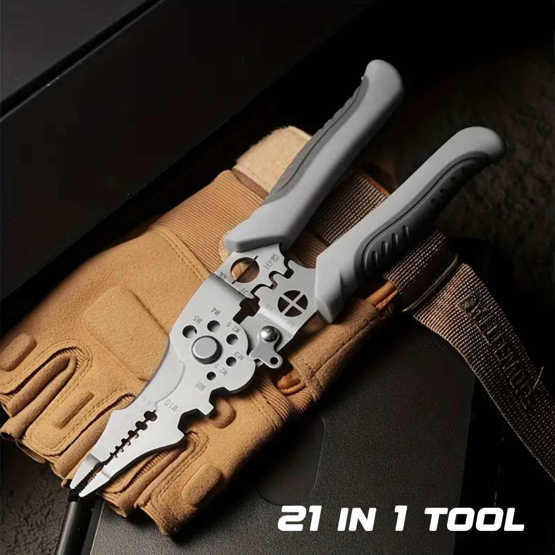 Multifunctional Wire Stripper Pliers - Stainless Steel Ergonomic Grip, No Assembly Required, Portable Cable Stripper & Crimper Tool for Electricians