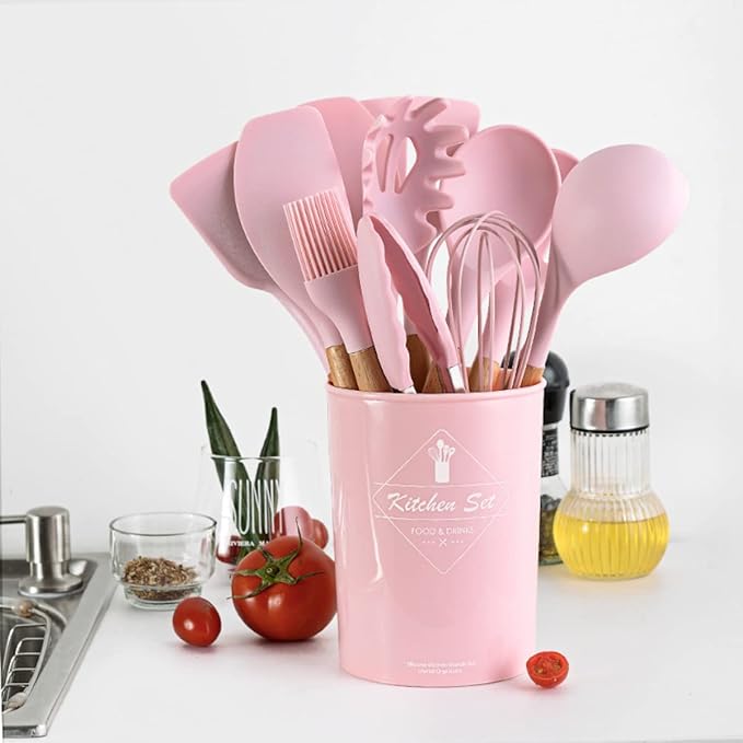 Silicone Cooking Utensils Set, 12-piece Kitchen Utensil Set Non-stick Cookware Is Heat-resistant, BPA-Free, Cooking Tools, Stirring