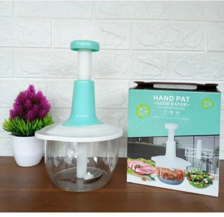 Manual Chopper Machine Hand Press Push Type | Portable Hand Pull String Garlic Mincer Onion Cutter | Manual Food Processor Vegetable Chopper Machine for Meat, Veggies, Ginger, Fruits, Nuts, Herbs | 2L Plastic Body