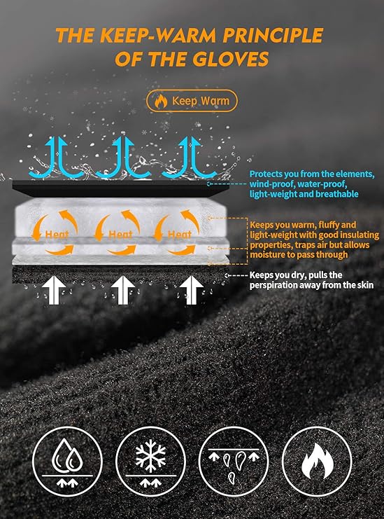 Winter for men all two finger outdoor warm plush windproof waterproof and anti slip touch screen cycling gloves