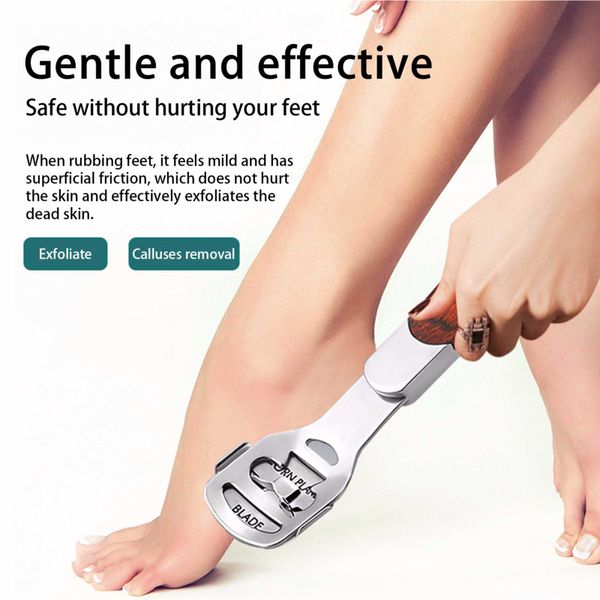 Stainless Steel Pedicure Set Dead Skin Remover Callus Foot Planer w/10pcs Blades