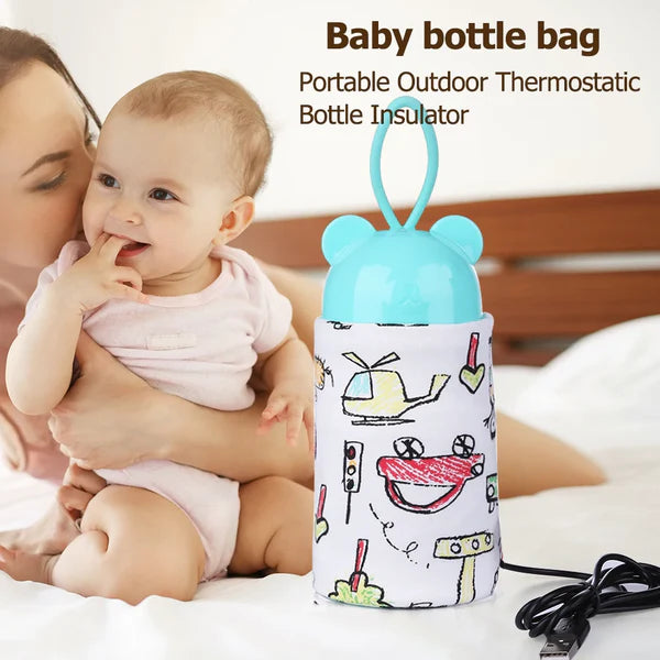 “Portable USB Baby Bottle Warmer | Travel Milk Heating Bag