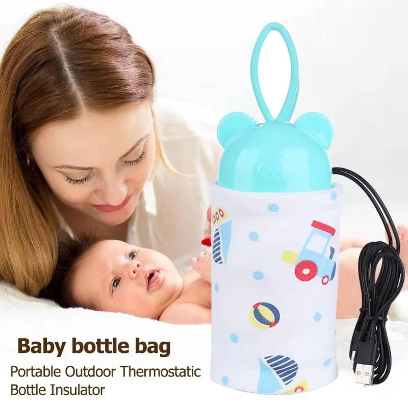 “Portable USB Baby Bottle Warmer | Travel Milk Heating Bag