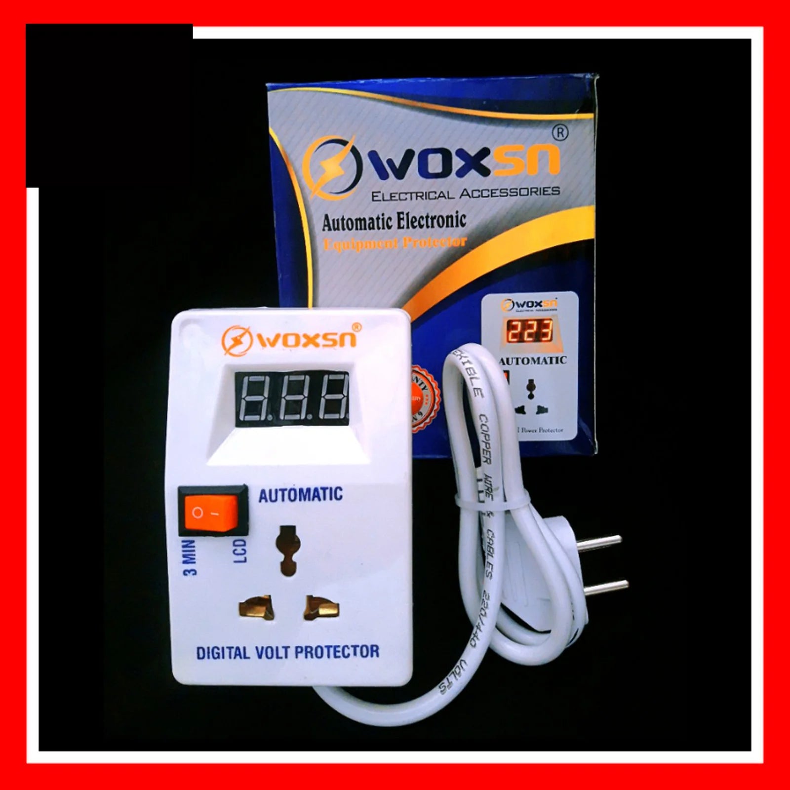 Woxsn Automatic Digital Power Protection Over And Under Voltage Protector Muhafiz Switch In Pakistan