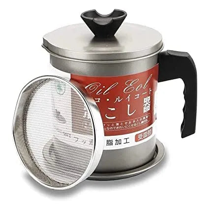 1.4L Strainer Oil Cooking Oil Filter Storage Oil Container Leakage Proof Oil Strainer Kitchen Oil Tank Cooking Oil Stainless-Steel Oil Filter Storage