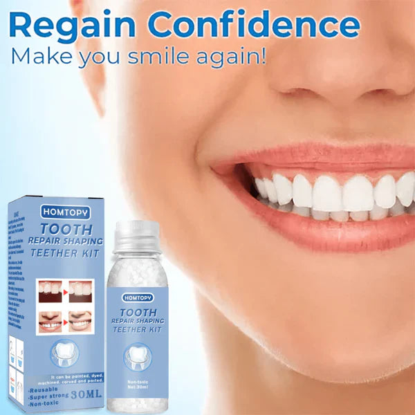 Moldable False Teeth, Tooth Repair Granules, Tooth Beads, Temporary Filling for Rooth, Broken Tooth Repair Kit, Thermal Fitting Beads for Snap on Instant and Confident Smile