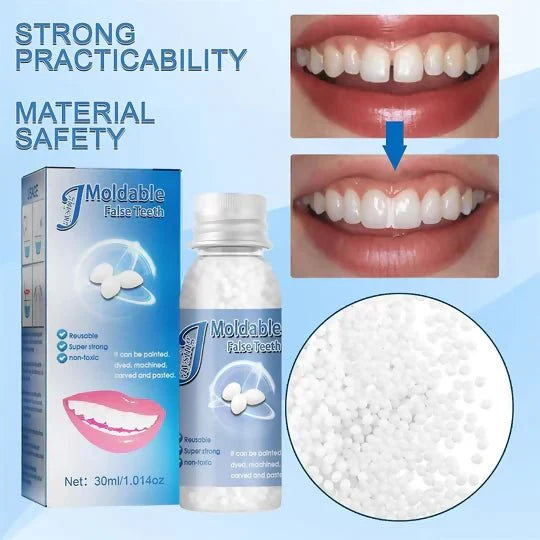 Moldable False Teeth, Tooth Repair Granules, Tooth Beads, Temporary Filling for Rooth, Broken Tooth Repair Kit, Thermal Fitting Beads for Snap on Instant and Confident Smile