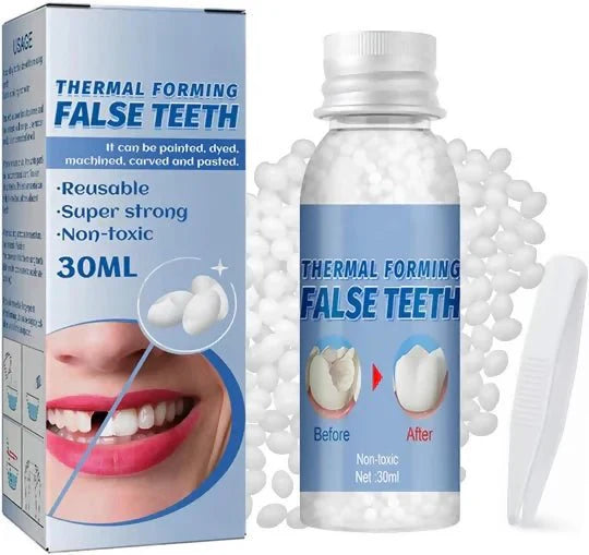 Moldable False Teeth, Tooth Repair Granules, Tooth Beads, Temporary Filling for Rooth, Broken Tooth Repair Kit, Thermal Fitting Beads for Snap on Instant and Confident Smile